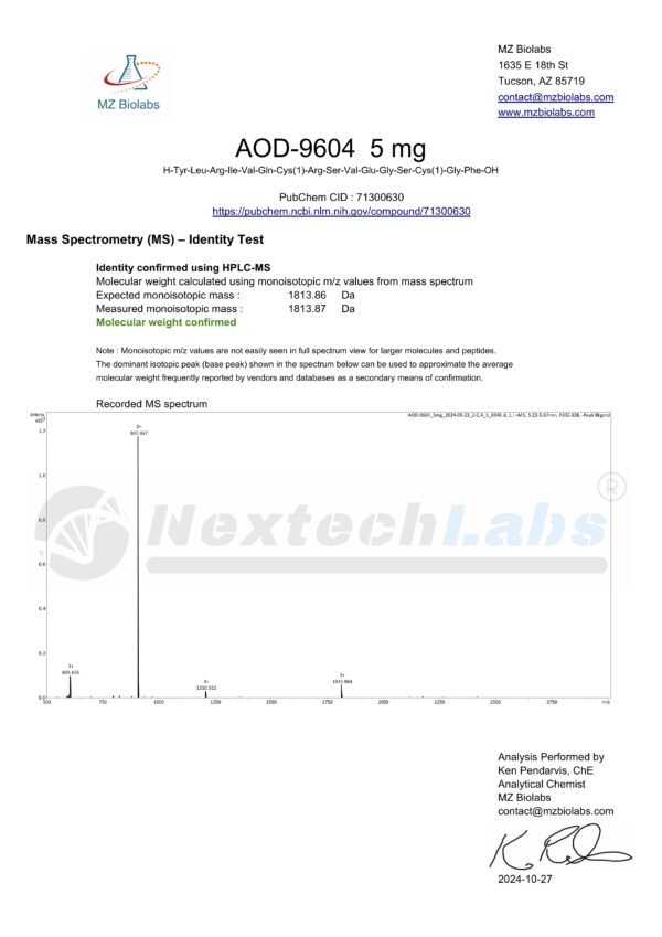 AOD 9604 - 5mg (SOLD OUT)